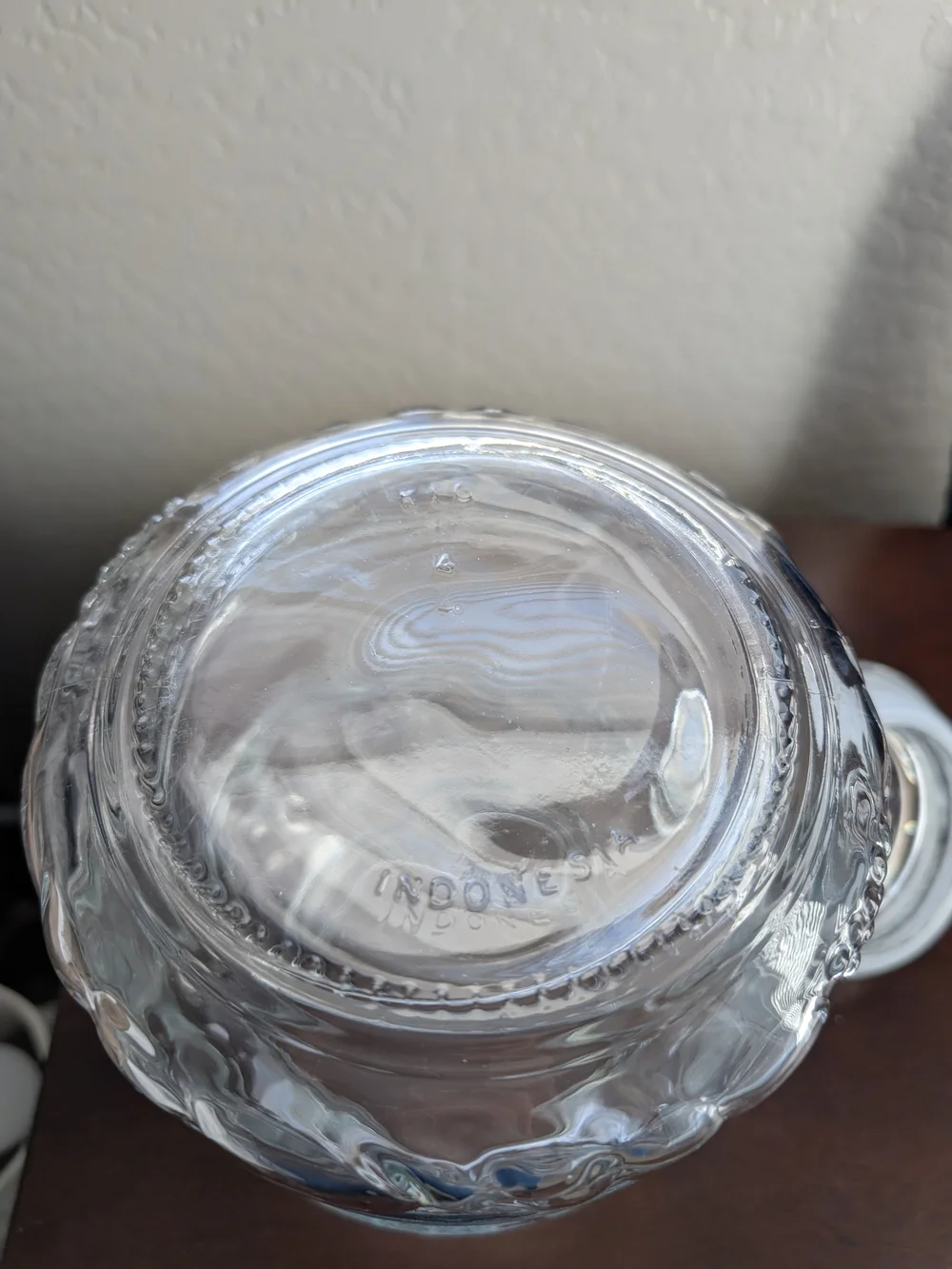 Vintage 1980s KIG Indonesia Clear Glass Storage Jar with Lid 11.5 Inches Fruit